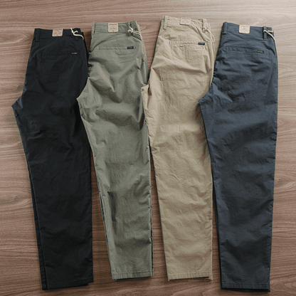 Straight-Fit Men’s Twill Pants – 4-Pack