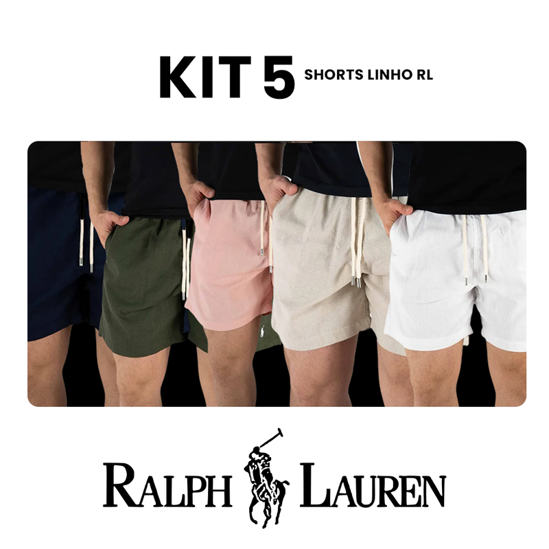 Kit 5 Shorts Linho RL Cores Mistas | ÚLTIMAS UNIDADES