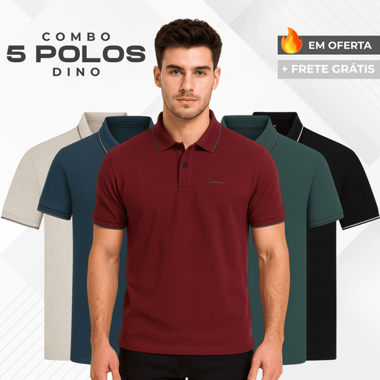 |Combo 5| - Camisas Polo Dino