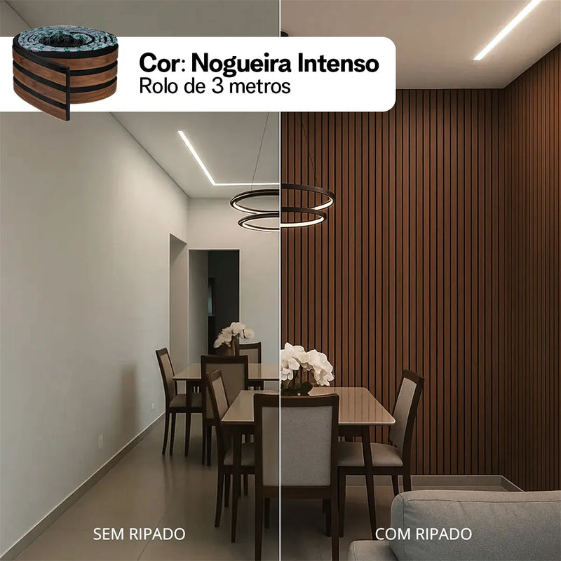 Kit Painel Ripado Autocolante 3M Laminado  | Linha Madeto | DIY