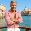 [BLACK FRIDAY COMPRE 1, LEVE 3] Camisa Veneza™ em Linho de Algodāo e Gola Italiana / Estilo Europeu e Presença para o Verão 2025/2026!